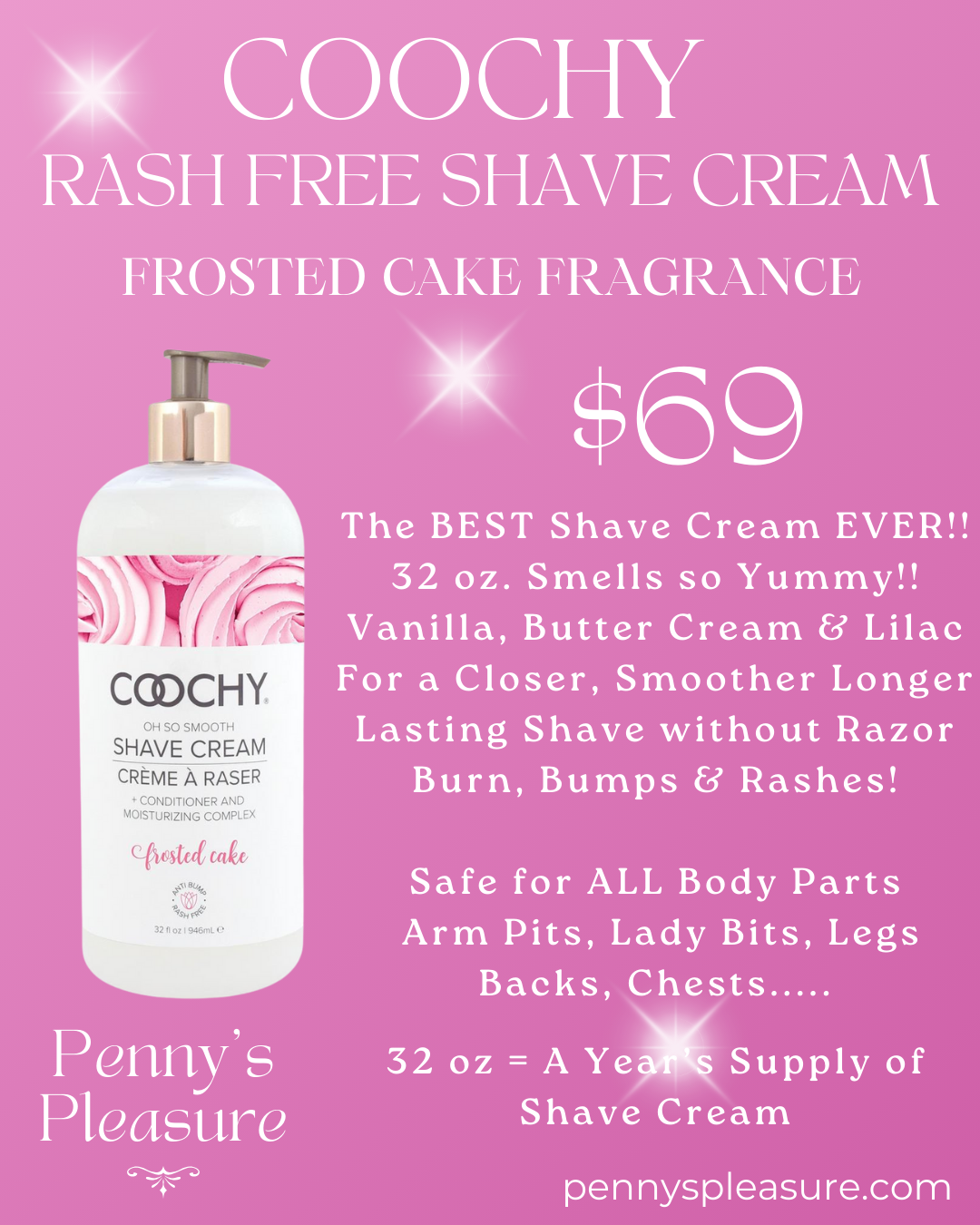 Coochy Shave Cream Frosted Cake 32oz