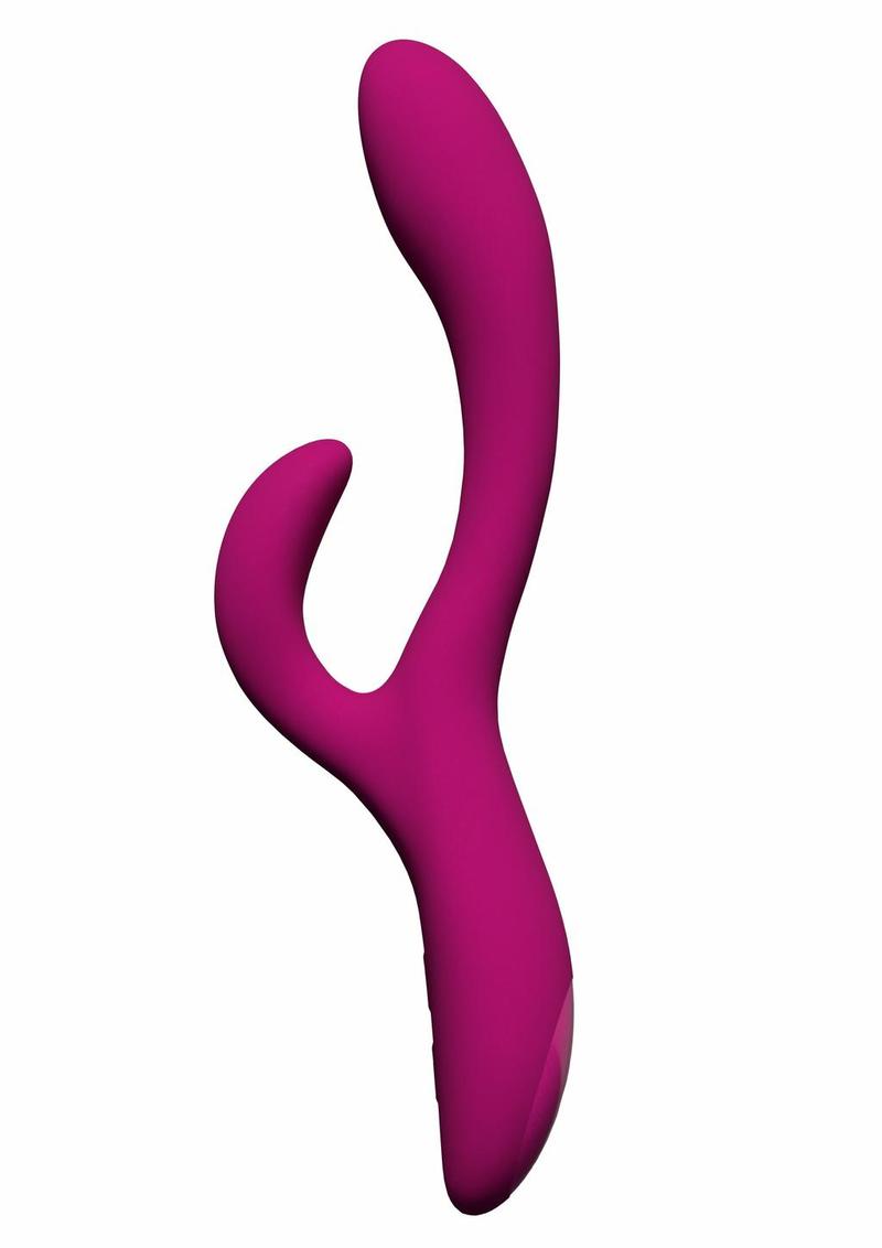 Quinn Heated Rechargeable Silicone Rabbit Vibrator - Burgundy