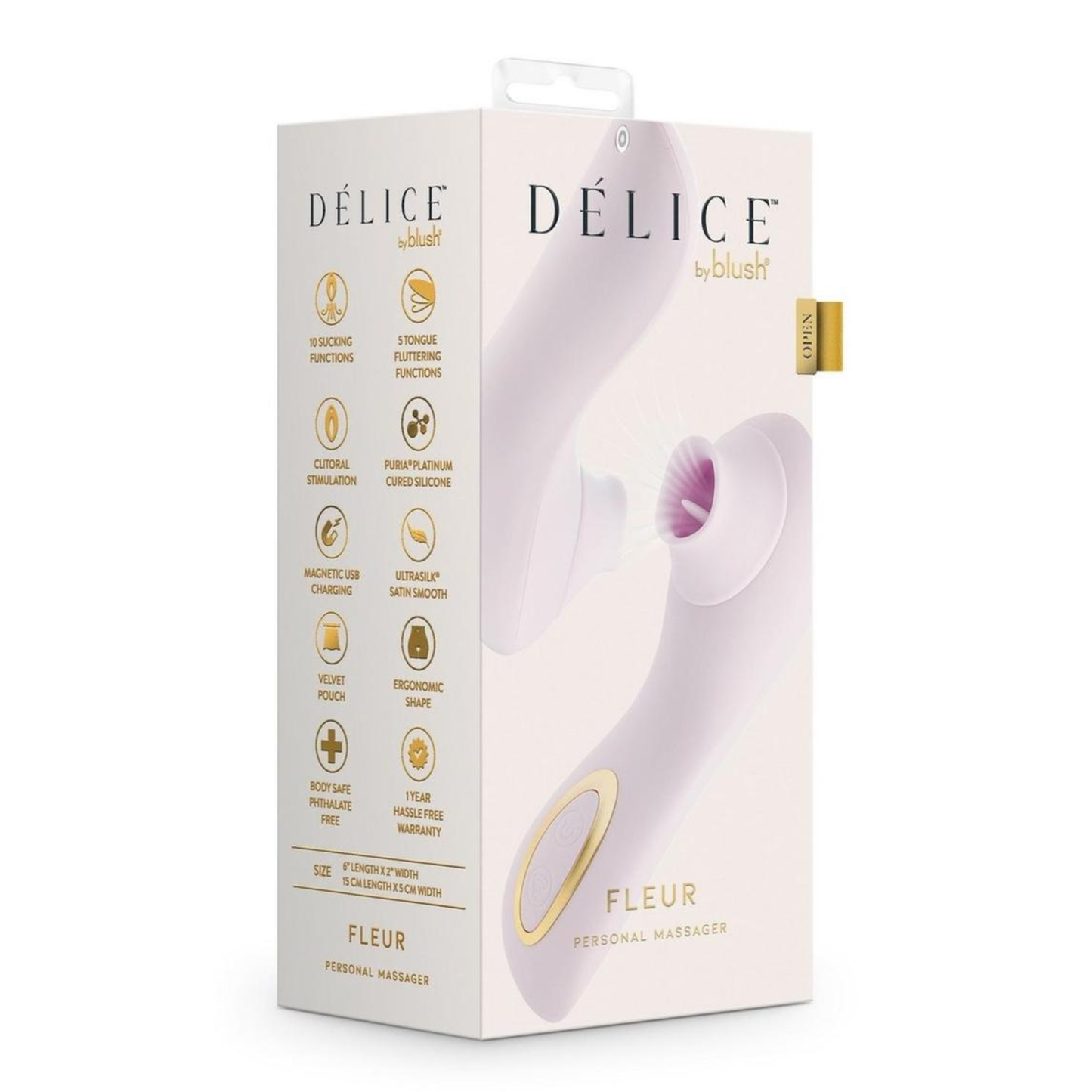 Delice Fleur Air Pulsing Vibrator Rechargeable Silicone Clitoral Vibrator