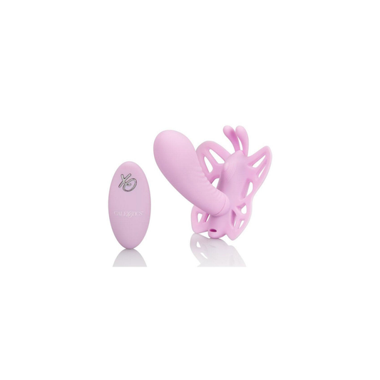 Venus Butterfly Venus G Silicone Rechargeable Strap-On with Remote Control - Pink